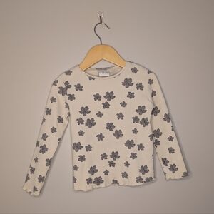❤️ 2 for 10 ❤️ Zara Waffle Knit Neutral Floral Long Sleeve for Toddler Girl